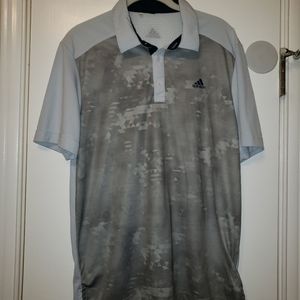 Small men's grey Adidas golf shirt